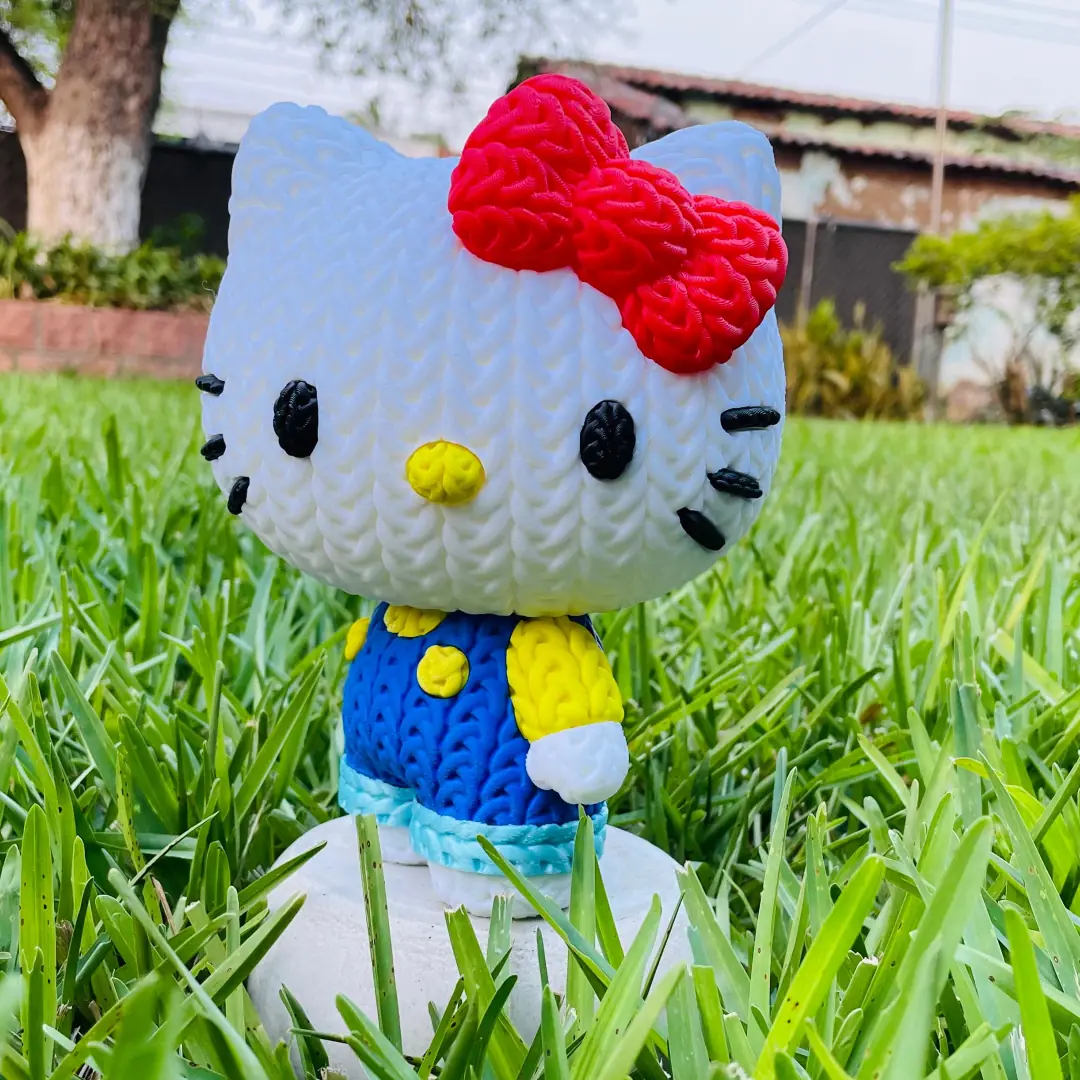 Hello Kitty Estilo Crochet Grande - apoyo 3